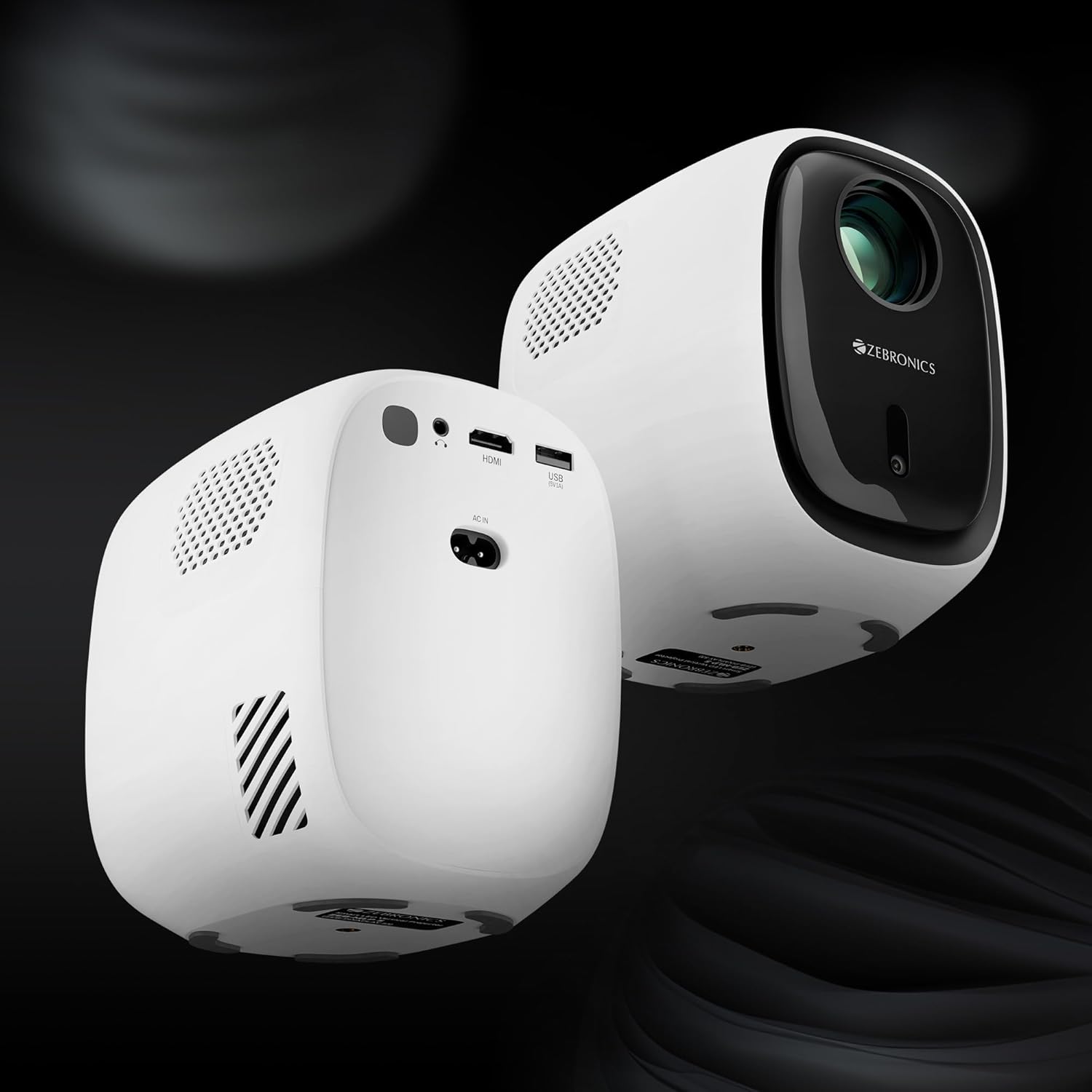 Mini Projectore Zebronics ZEBRONICS New Launch PIXAPLAY 53, Smart Vertical Projector, 3500 Lumen ...