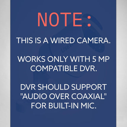 Hikvision 5 MP Outdoor Bullet CCTV Camera with inbuilt Audio Mic IP67 DS-2CE16H0T-ITPFS + USEWELL BNC/DC, White