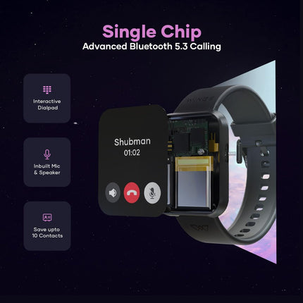 Wings Meta Smartwatch, 1.85" Hd IPS Display, Bt 5.3 Single Chip Calling, Top Smartwatch for Heart Rate Monitoring, 100+ Sport Modes