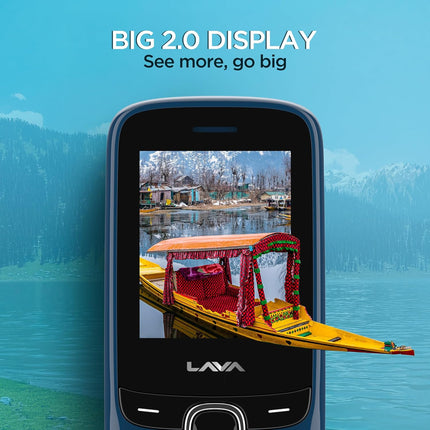 Lava A1 Vibe (2025) Dual SIM Keypad Phone with 2'' Big Display | Long-Lasting AI Battery | Vibration Alert | FM Radio & MP3 Player | Military-Grade Durability – Blue