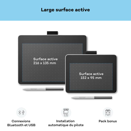 Wacom CTC 6110 One Medium Bluetooth Graphics Drawing Tablet, 9.9 x 7.1 inch; Compatible with Chrome, Mac, Windows & Android for Digital Art, Editing, Designs, with Creative Software & Training