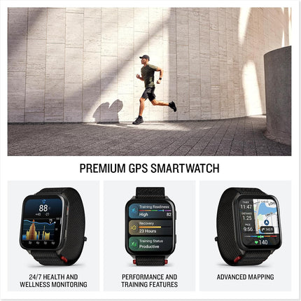 Garmin® Venu® X1, Thin and Lightweight GPS Smartwatch, AMOLED Display, Advanced Health and Fitness Features, Black with Slate Titanium Caseback and Black ComfortFit Nylon Band - Unboxify