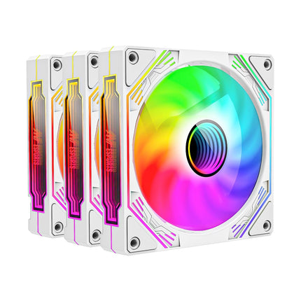 Ant Esports Sciflow 120mm 3 IN 1 ARGB Case Fan Kit - White, RGB Controller, Remote Controller, PWM Control, 1500 RPM, 65.4 CFM Airflow