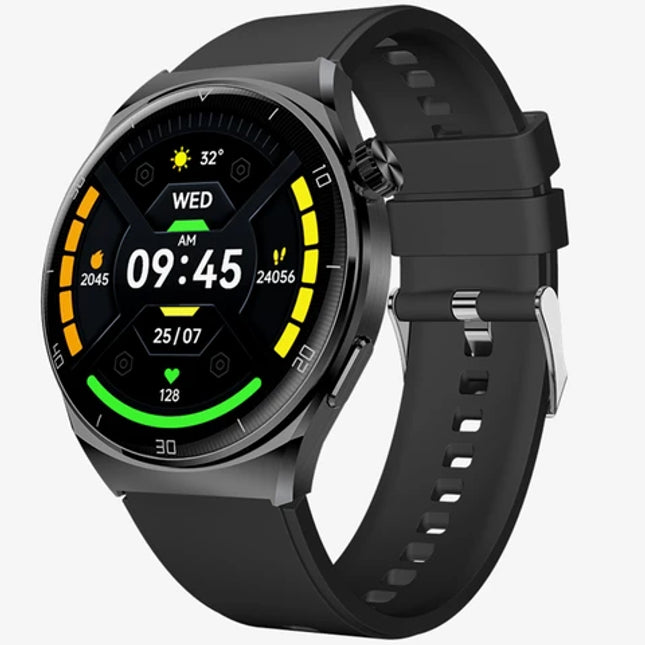 beatXP Vega X 1.43" (3.6 cm) Super AMOLED Display, One-Tap Bluetooth Calling Smart Watch, Metal Body, Rotary Crown, 466 * 466px, 500 Nits Brightness (Electric Black) - Unboxify