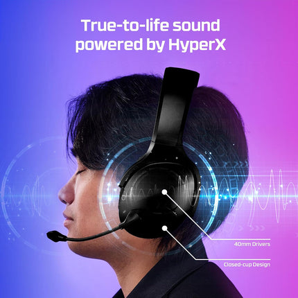 HyperX Cloud Jet Smartchoice Dual Wireless Gaming Headset, 2.4GHz dongle, Bluetooth 5.2, PC, PS5, Nintendo Switch, Steam Deck, Mobile, USB-A, Black