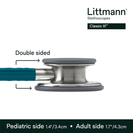 3M Littmann - 70200785791_Single Littmann Classic III Monitoring Stethoscope, Caribbean Blue Tube, 27 inch, 5623 (BRAND NEW/SEALED)