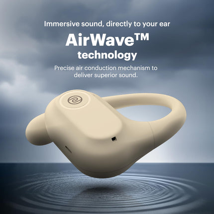Noise Pure Pods Wireless Open Ear Earbuds with AirWave™ Technology,Up-to 80H Playtime,Quad Mic with ENC,16mm Neodymium Dynamic Driver,Detachable Pure Band,BTv5.3 (Zen Beige)