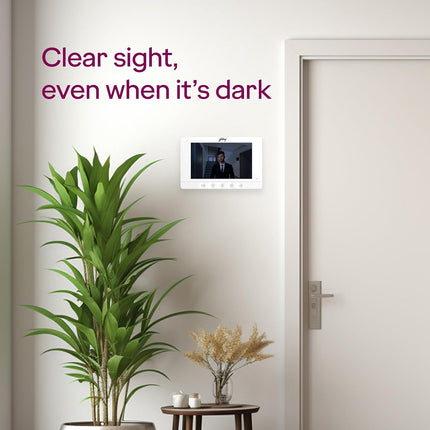 Godrej Security Solutions ST NeX Pro 7" SeeThru Video Door Phone | WiFi Mobile Connectivity | 120° Camera with Angular Bracket | 2MP HD Resolution | Night Vision | Touch Buttons, Electric Lock Control