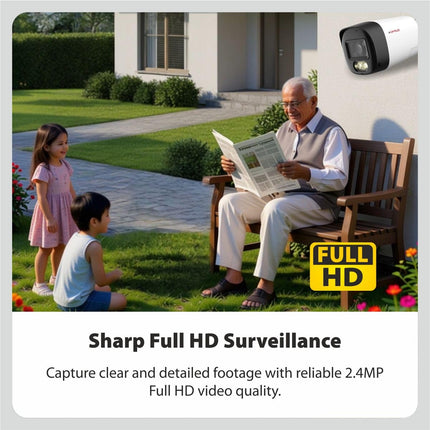CP PLUS 2.4MP Dual Light Bullet CCTV Camera | Full HD 1080p Resolution | Smart Dual IR & Warm Light | Two-Way Talk (VoxaCam) | 30m Night Vision | 3.6mm Lens | CP-UMC-TA24L3-L