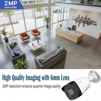 CP Plus 2MP IR Network Bullet Camera | Full HD 1080P | 6mm Fixed Lens | 60m Night Vision | Built-in Mic | PoE, IP67 Weatherproof [CP-UNC-TA21L6C-Q] - Unboxify