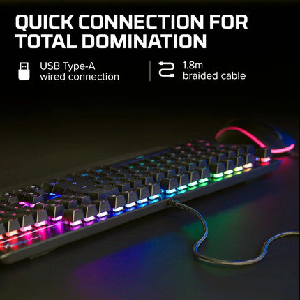 HyperX Alloy Mkw100 Mechanical Gaming Keyboard, Dynamic RGB Lighting, Onboard Memory to Save Lighting Profiles, Dust-Proof Mechanical Switches (4P5E1Aa#Aba), Wired, Black