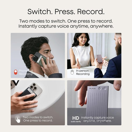 Plaud Note AI Voice Recorder Device/Dictaphone w/Case App Control AI Transcribe & Summarize Support 112 Languages 64GB Digital Audio Recorder Note Taker for Lectures Meetings Calls, Starlight
