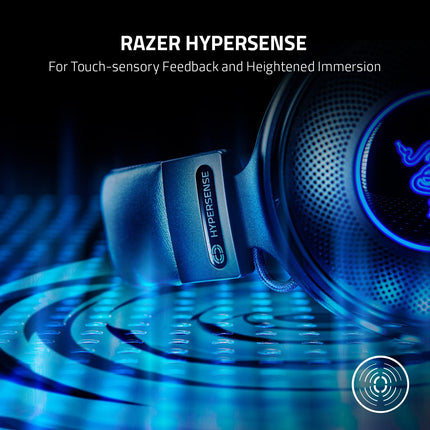 Razer Kraken V3 Hypersense Wired USB Gaming Over Ear Headset Haptic Technology: Triforce Titanium 50Mm Drivers - Detachable Mic - Rz04-03770100-R3M1, Black