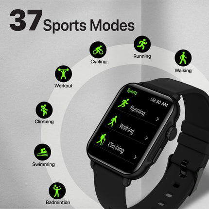 Promate ProWatch-B18 Fitness Smart Watch, 1.8 inch Display Bluetooth Calling, IP68 Water Resistance, Voice Assistant, Upto 20 Days Battery, 37 Sports Modes, Real-time HR Monitor, 100+ Watch Faces