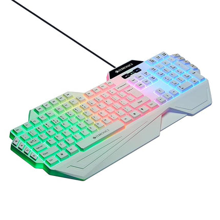 ZEBRONICS Optimus Gaming Keyboard & Mouse Combo, Braided Cable, Gold Plated USB, Upto 3600 DPI, 6 Buttons, High Resolution Sensor, Multicolor LED, Dedicated Macro Keys, 117 Keys (White) - Unboxify