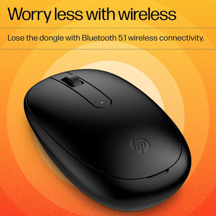 HP 240 Bluetooth Wireless Mouse with 3 Buttons/1600 DPI Red Optical Tracking/Sleek and Ambidextrous/Compatible to Windows 10, macOS, Chrome OS, 3 Years Warranty (Black) - Unboxify