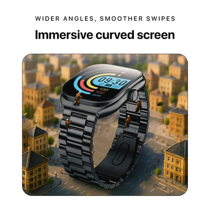 Noise Icon Arc 2.01" Immersive Curved Display Smartwatch, 10-Day Battery, 1ATM Water Resistant, Functional Crown, 100+ Sports Modes, Health Suite™, Voice Assistant, Built-in Games