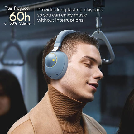 Zebronics Duke (2026 Upgrade) Wireless Headphone, BT v5.3, Upto 60 hrs Playback, 40mm Drivers, Deep Bass, ENC, Gaming Mode, Dual Pairing, LED Lights, Media/Volume Control, Call Function (Blue)