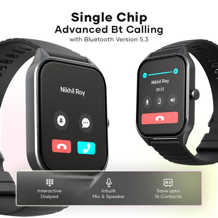 Wings Prime Smartwatch with 1.96" HD IPS Display and 60Hz Refresh Rate, Digital Smartwatch with Single Chip BT Calling, Upto 7 Days of Battery