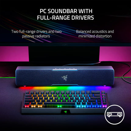 Razer Leviathan V2 X: PC Soundbar with Full-Range Drivers - Chroma RGB - USB Type C Power and Audio Delivery - Bluetooth 5.0 - for PC,-Laptop, Smartphones, Tablets & Nintendo Switch