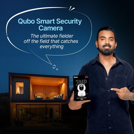 Qubo Smart 360° 3MP Wi-Fi  Security Camera | 2K Indoor CCTV Cam for Home | AI Person Detection | Automatic Alarm