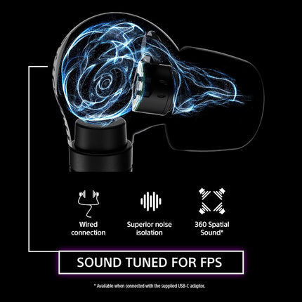 Sony INZONE E9 Wired in-Ear Monitor for Gaming, Sound Isolation | Tuned for FPS Games, Comfortable In-Ear Fit, Low Profile Design, 360 Spatial Sound, Carry Case, Developed with Fnatic Esports