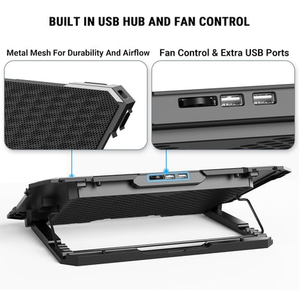 Ant Esports NC230 Gaming Notebook Cooler for 10–17 Inch Laptops | Cooling Pad with 6 Fans RGB | USB Powered Silent Fan | Adjustable Height Cooling Stand | Compatible with MacBook, PS5 & PS4