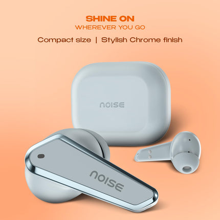 Noise Buds N1 Truly Wireless Earbuds with Chrome Finish, 40H of Playtime, Quad Mic with ENC, Ultra Low Latency Gaming (Up to 40 Ms), Instacharge(10 Min=120 Min), Bluetooth V5.3(Ice Blue)