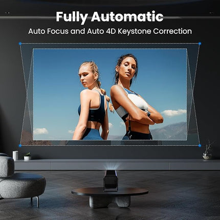 WZATCO Yuva Go Pro Fully Automatic Native 1080P Android 13.0 Smart Projector, Auto Focus, Auto 4D Keystone, 12000 Lumens, 4K HDR Support, Rotatable Design, WiFi 6 & BT, Screen Mirroring, ARC - Unboxify