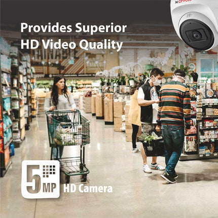 CP PLUS 5MP Dome CCTV Camera | 3.6mm Lens | 30M Smart IR Night Vision | Built-in Mic | DWDR | 2D DNR | BLC | Analog 4-in-1 Output AHD/TVI/CVI/CVBS | Indoor Surveillance Dome Camera | CP-URC-DC51PL3C