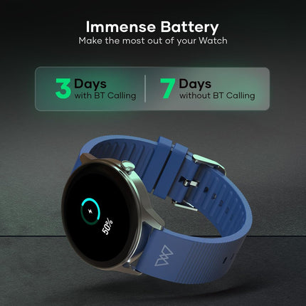 Wings Platinum Smartwatch with 1.39” HD IPS Display 110+ Workout Modes, 200+ Watchface, powerful 260mah Battery, 7 Days Battery Life, advanced Bt 5.3 Calling 24/7 Health Monitoring, Ai Voice Assistant