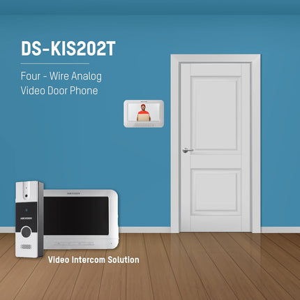 HIKVISION Analog Video Intercom System with 7" TFT LCD Screen Wired Video Door Phone/Bell| 1080p Resolution | BuiltIn Mic & Loudspeaker|Noise Echo Cancellation|One Call Button(DS-KIS202T)