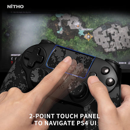 Nitho ADONIS Wireless Controller for PS4, PC, iOS & Android, PS5 (with PS4 Games Only), Gamepad Joystick with Dual Vibration | 6-Axis Motion Sensor | Touchpad | Built-in Speaker | 3.5 mm Jack - Camo