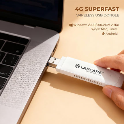 Lapcare LDF72 Single_Band 4G Fast Wireless USB Dongle with All SIM Network Support with Upto 150Mbps Data Speed, Connect Upto 10 Wi-Fi Device Enable Same Time, 1Year Warranty - Unboxify