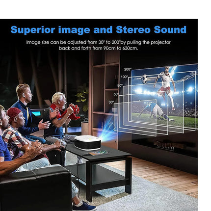 MEGAWISE Andriod 5G WiFi Projector Home 4K Support 1080P Smartphone Full HD Portable Builtin YouTube Other Apps Auto Keystone 4000 Lumens 200" Screen Compatible 4K TV Stick (MP36)