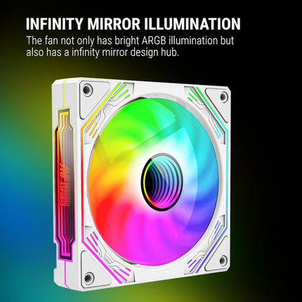Ant Esports Sciflow 120mm 3 IN 1 ARGB Case Fan Kit - White, RGB Controller, Remote Controller, PWM Control, 1500 RPM, 65.4 CFM Airflow