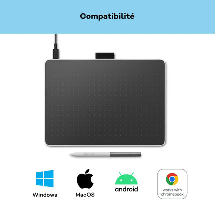 Wacom CTC 6110 One Medium Bluetooth Graphics Drawing Tablet, 9.9 x 7.1 inch; Compatible with Chrome, Mac, Windows & Android for Digital Art, Editing, Designs, with Creative Software & Training