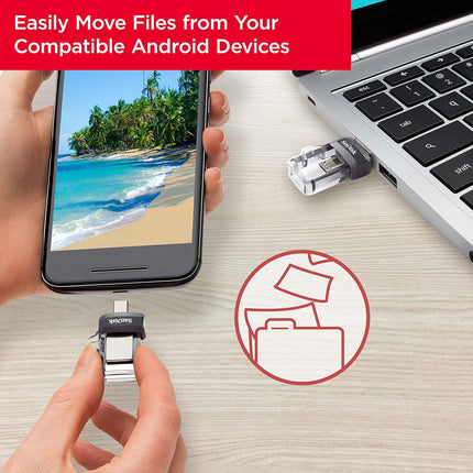 SANDISK Ultra Dual Drive 64GB, USB3.0/micro-USB connector, OTG , Pendrive, 5Y Warranty (SDDD3-064G-I35