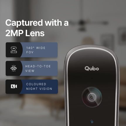 Qubo Smart WiFi Video Doorbell from Hero Group |Instant Phone Visitor Video Call | Intruder Alarm System |1080P FHD Camera|2-Way Talk |Alexa & OK Google | Plug and Play AC Chime