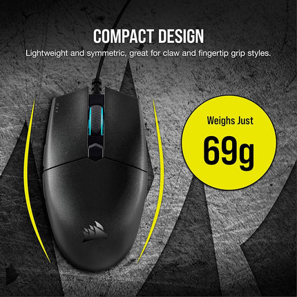 Corsair Katar Pro Ultra-Light Optical USB Gaming Mouse with Backlit RGB LED, 12400 DPI (Black)