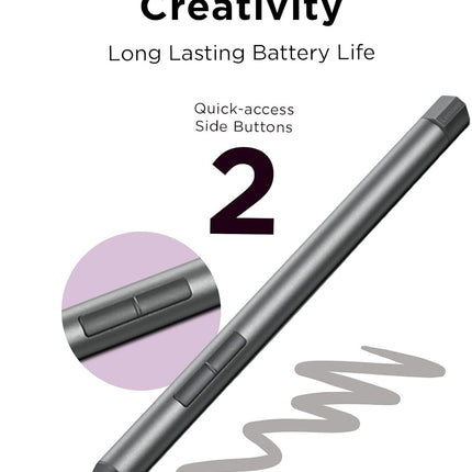 Lenovo Digital Pen 2 (Laptop) - Ultra-Tactile Response - 4,096 Levels of Pressure - Natural Feel Elastometer Pen Tip - Extended Battery Life - Silver