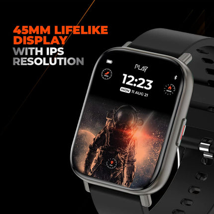 PLAYFIT DIAL; Full Touch IPS Display; Bluetooth Calling; Silicone Strap; Multiple Exercise Modes; 24-Hour Heart Rate Monitor; IP67 Water Protection