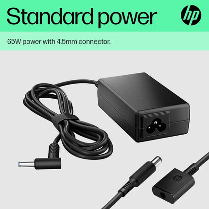HP 65W Smart AC Adapter with 65W Power delivery and 4.5mm Connector (6H459AA) - Unboxify