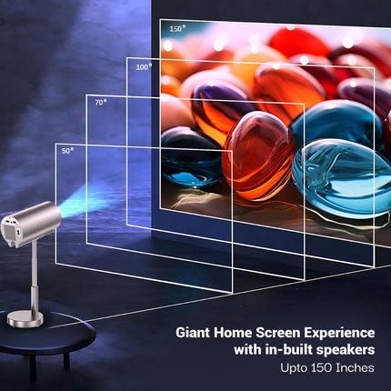 Lifelong Electronics Smart Projector with Adjustable Stand | Android, 1080P HD & 4K Ultra HD Support | 4500 Lumens, 720p Native | for Room & Outdoors | All OTT | WiFi/BT, Mirror, USB, HDMI, Speakers