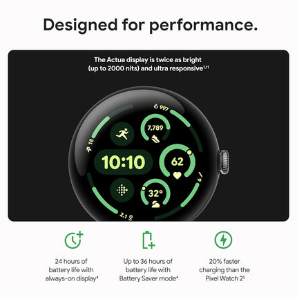Google Pixel Watch 3 (41mm) 2024 Model - Android Smartwatch, Heart Rate Tracking, Fitbit Advanced Running, Fitness Insights, 24-Hour Battery