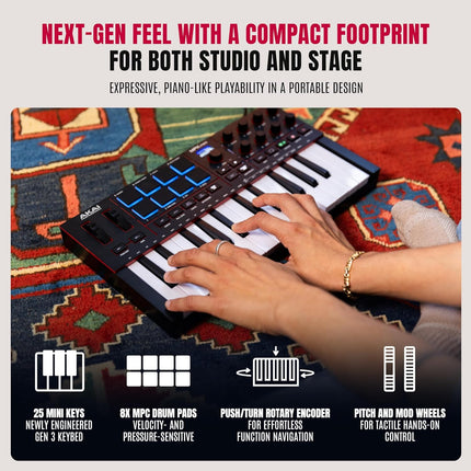Akai MPK MINI MK4 Compact Midi Keyboard and Pad MIDI Controller