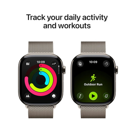 Apple Watch Series 11 GPS + Cellular 46mm Natural Titanium Case with Natural Milanese Loop - S/M