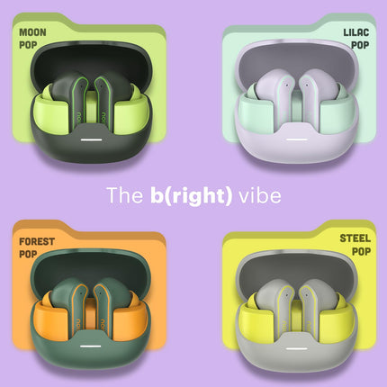 Noise Pop Buds Truly Wireless Earbuds with 50H of Playtime, Quad Mic with ENC, Instacharge(10 Min=150 Min) Bluetooth V5.3(Forest Pop) True Wireless