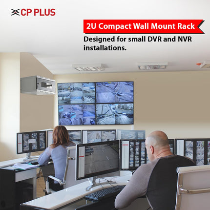 CP PLUS CCTV Compact CCTV/DVR/NVR Racks/Cabinet Box/Network Rack/Server Rack/CCTV Camera Box(350×350) with Acrylic Glass Door & Cable Entry – CRCA Steel Cabinet – CP-HA-RK3535VW-2U-TP