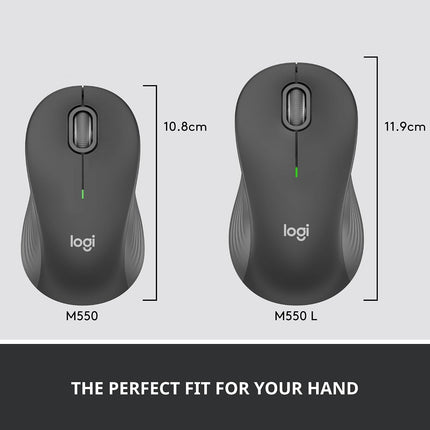 Logitech Signature M550 Wireless Mouse - for Small to Medium Sized Hands, 2-Year Battery, Silent Clicks, Bluetooth, Multi-Device Compatibility